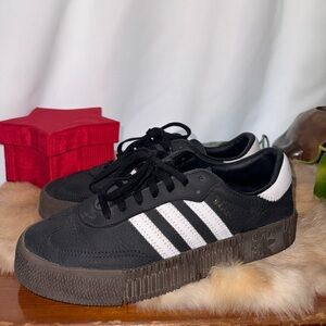 Authentic Adidas SAMBAROSE black/white/gum WOMENS SIZE 8.5